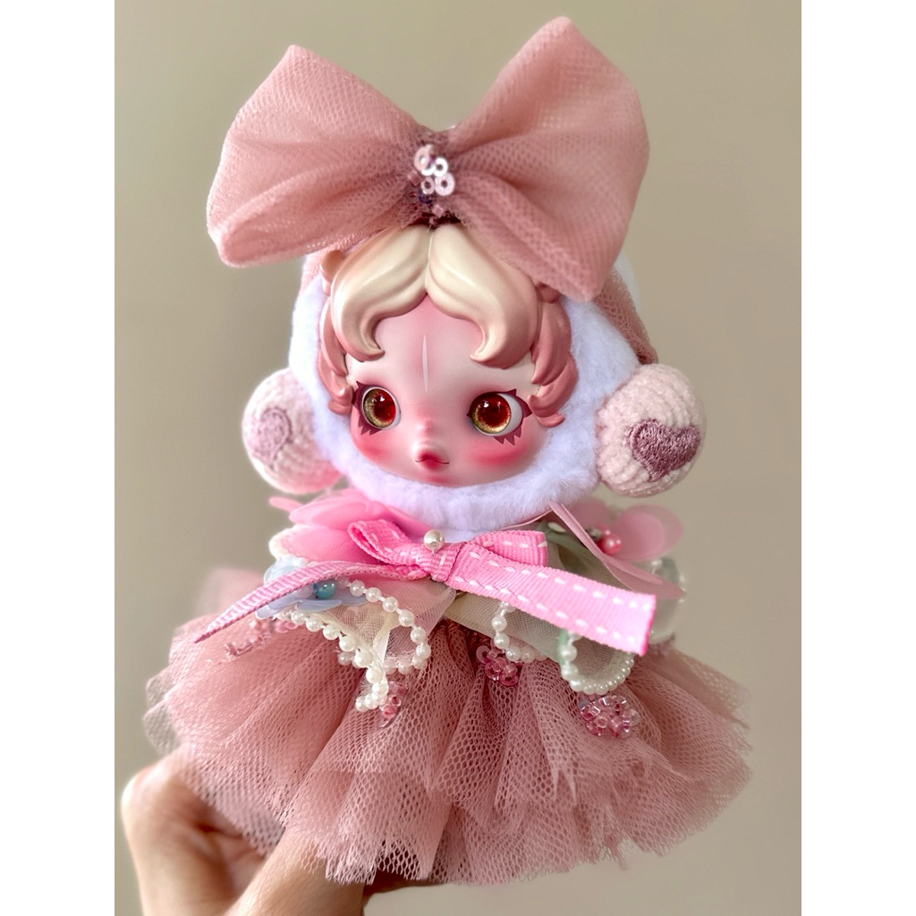 Florielle Fairytale Blush Dress | Handmade Doll Dress for Skullpanda