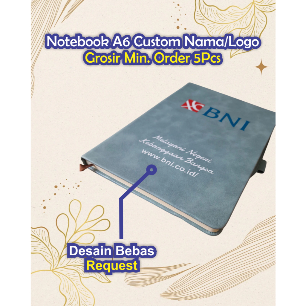 Gift Event Notebook Custom A6 Premium | Grosir Min. 5 Pcs | Cocok Event Kantor & Seminar
