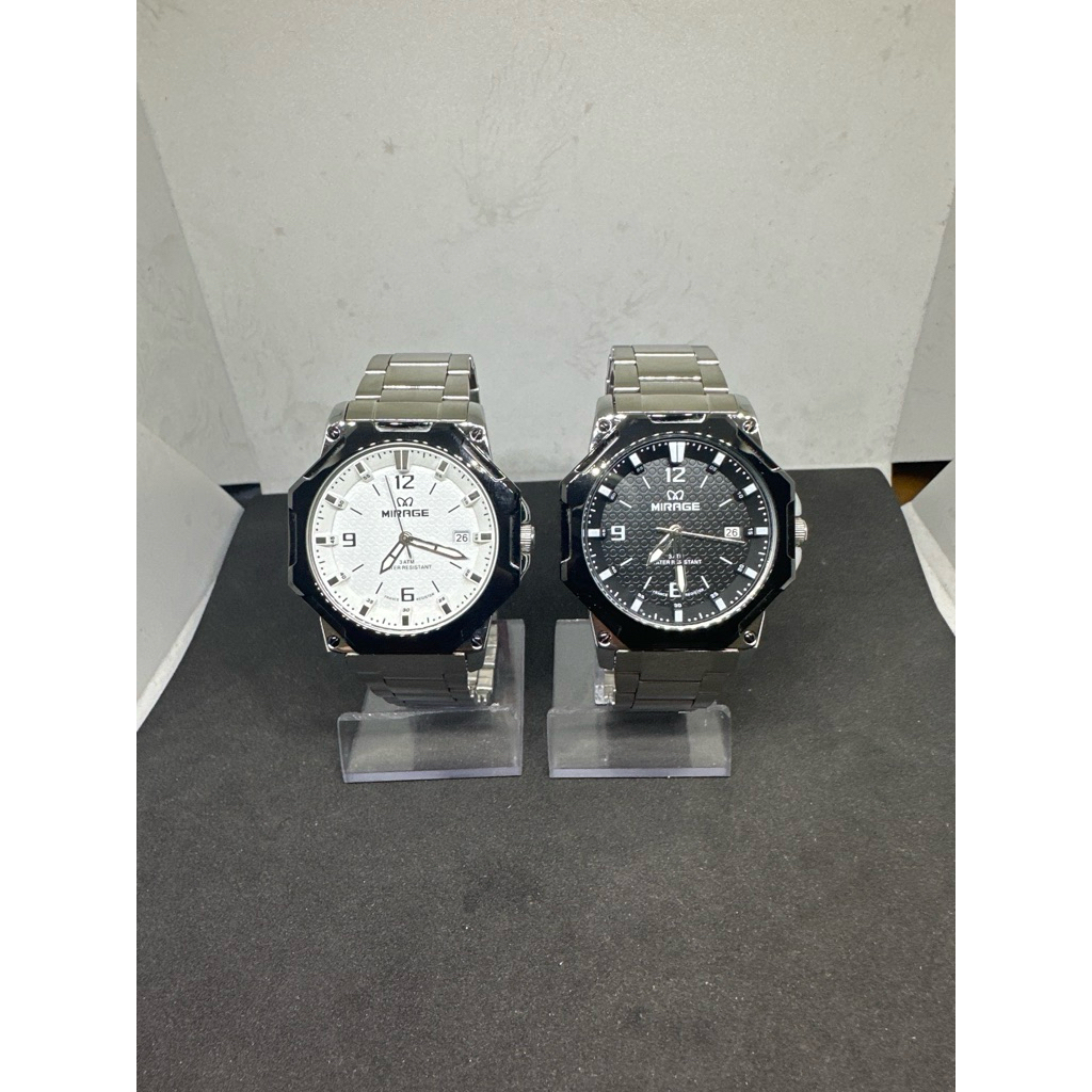Jam Tangan Mirage “8817BRP-M” Persegi Tali rantai warna silver (Original)