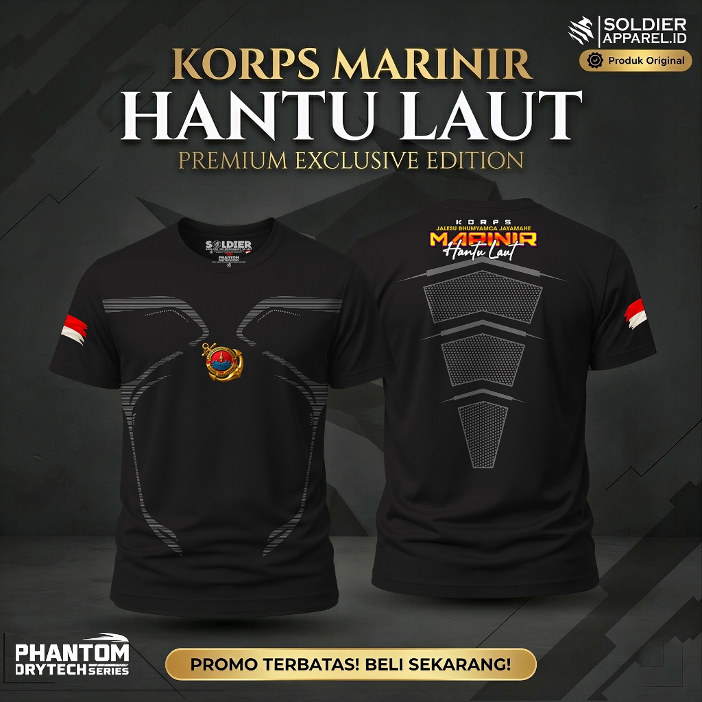Kaos Dryfit Marinir Premium – Quick Dry • Anti Gerah | Phantom DryTech