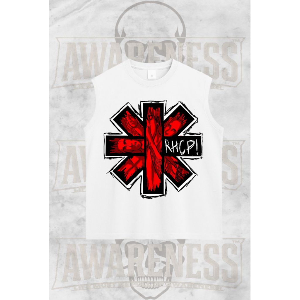 AWARENESS- Tshirt singlet lekbong pria kekinian RHCP hitam keren