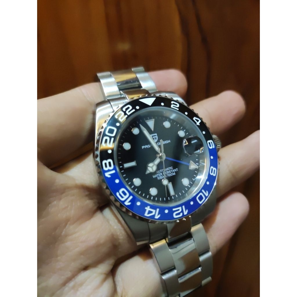 Pagani Design Second GMT PD-1662 Automatic Watch Batman Oyster Bracelet