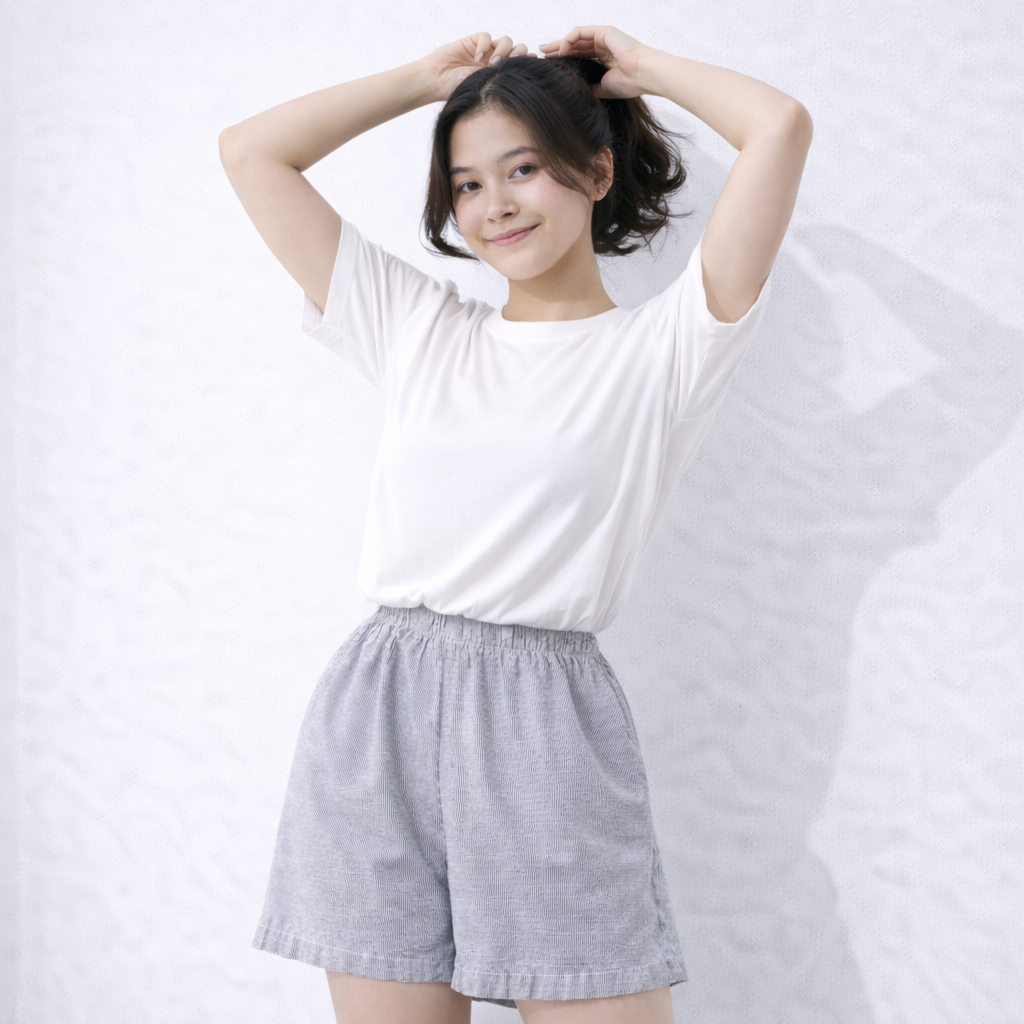 Celana Pendek Wanita Boxer Unisex Salur Hitam Katun Kekinian All Size Jumbo