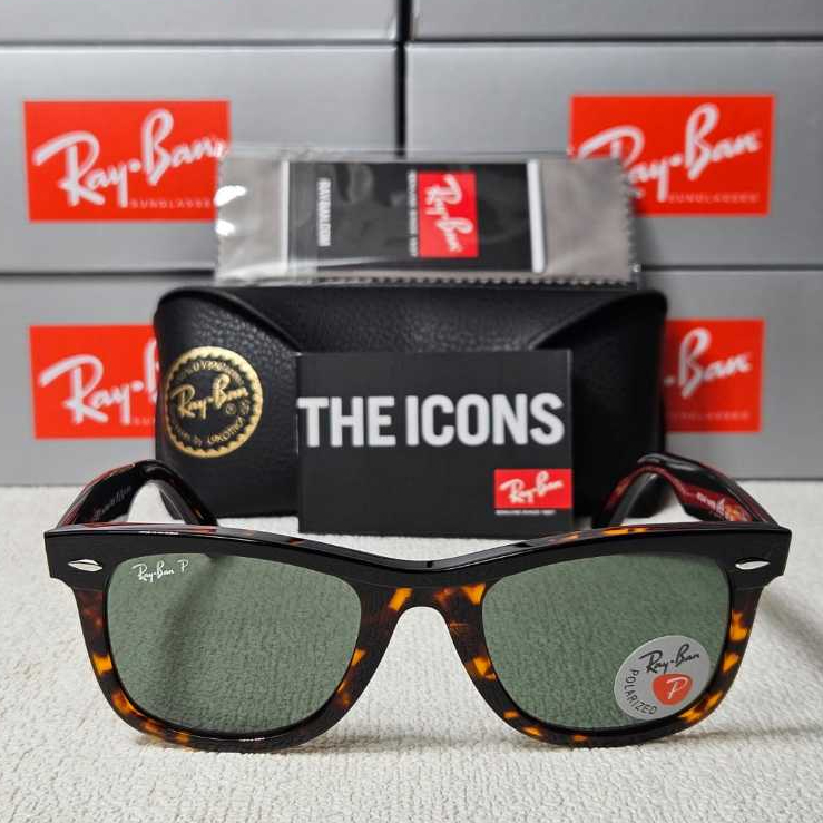 Kacamata Rayban Wayfarer Street Neat RB2240 1440/58 50-22 Frame Polished Black On Havana Lenses Pola
