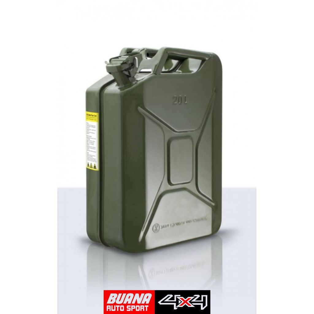 Jerigen Besi 20 Liter Metal Jerrycan Plus Corong Road Hacker