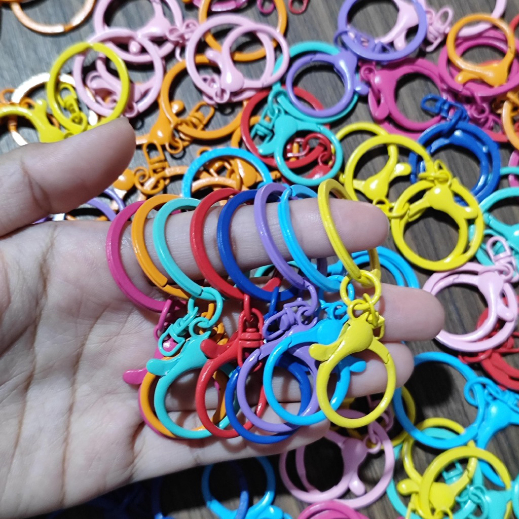 [100 pcs] RING GANCI KAIT LOBSTER GEMBUL grosir murah mix warna random