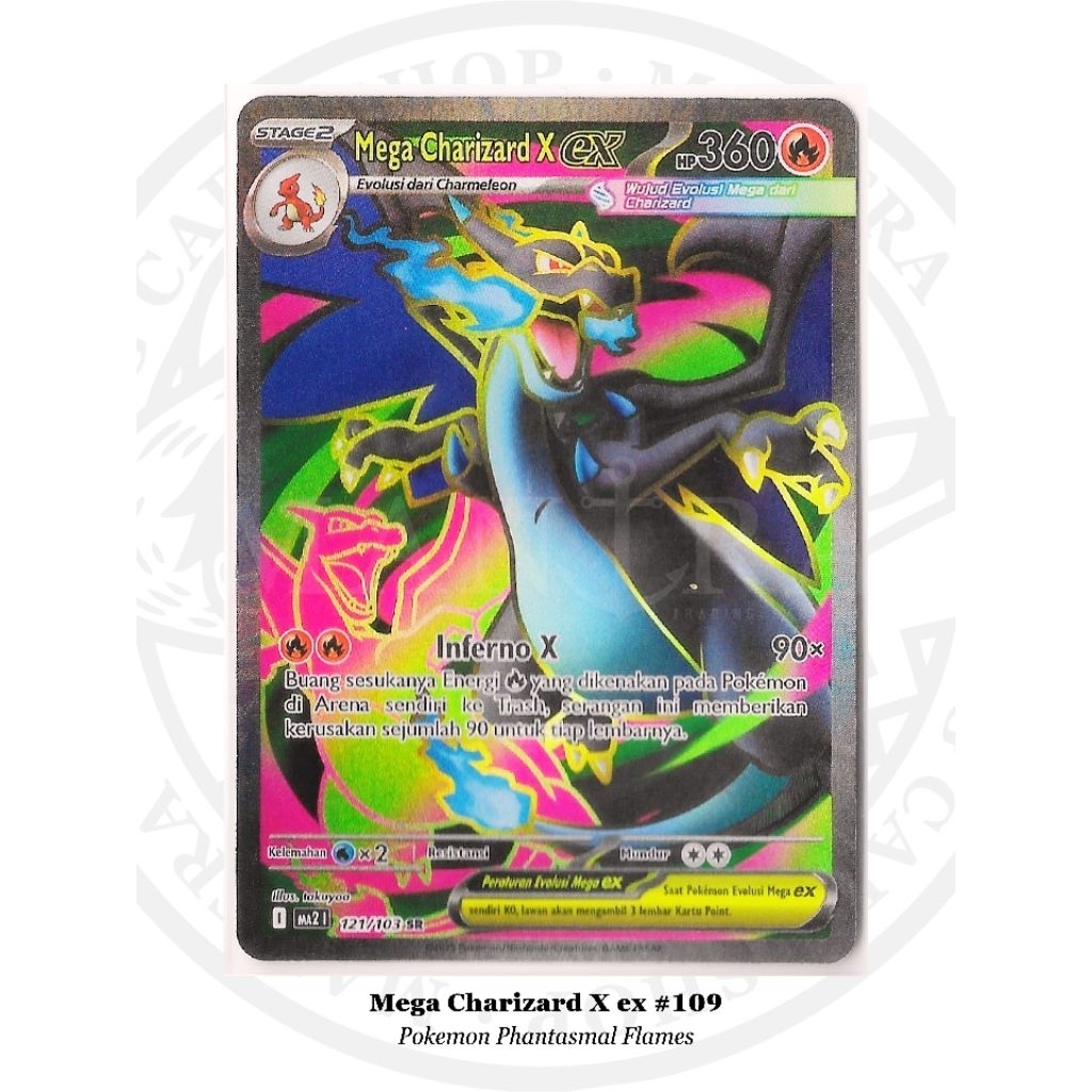 Mega Charizard ex SR Kobaran Biru MA2 Pokemon TCG Indonesia