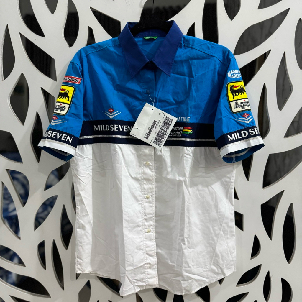 [Team Issued/Size XS/BNWT] Kemeja Mild Seven Benetton Playlife Formula One Team 1999