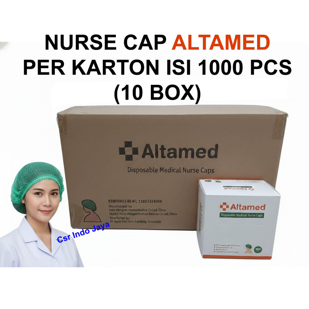 [Carton] Altamed Surgical Disposable Nurse Cap Hairnet / Pelindung Penutup Kepala Rambut Medis / MBG