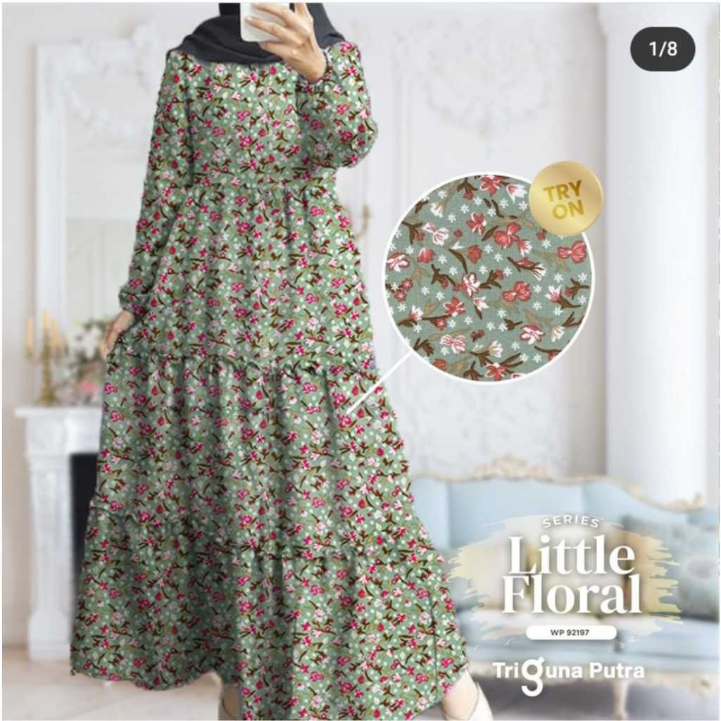 Dress Susun Motif Bunga  Basicc Susun Rempel stylish