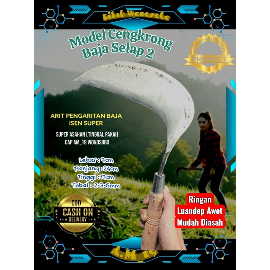 Sabit Arit Rumput Baja Selap 2 Tipis Ringan Mudah Diasah Super Am19 Wonosobo