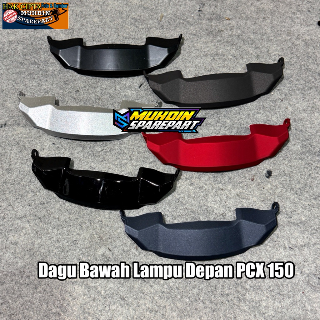 Cover Dagu Bawah Lampu Depan PCX 150 Putih biru hitam merah dof