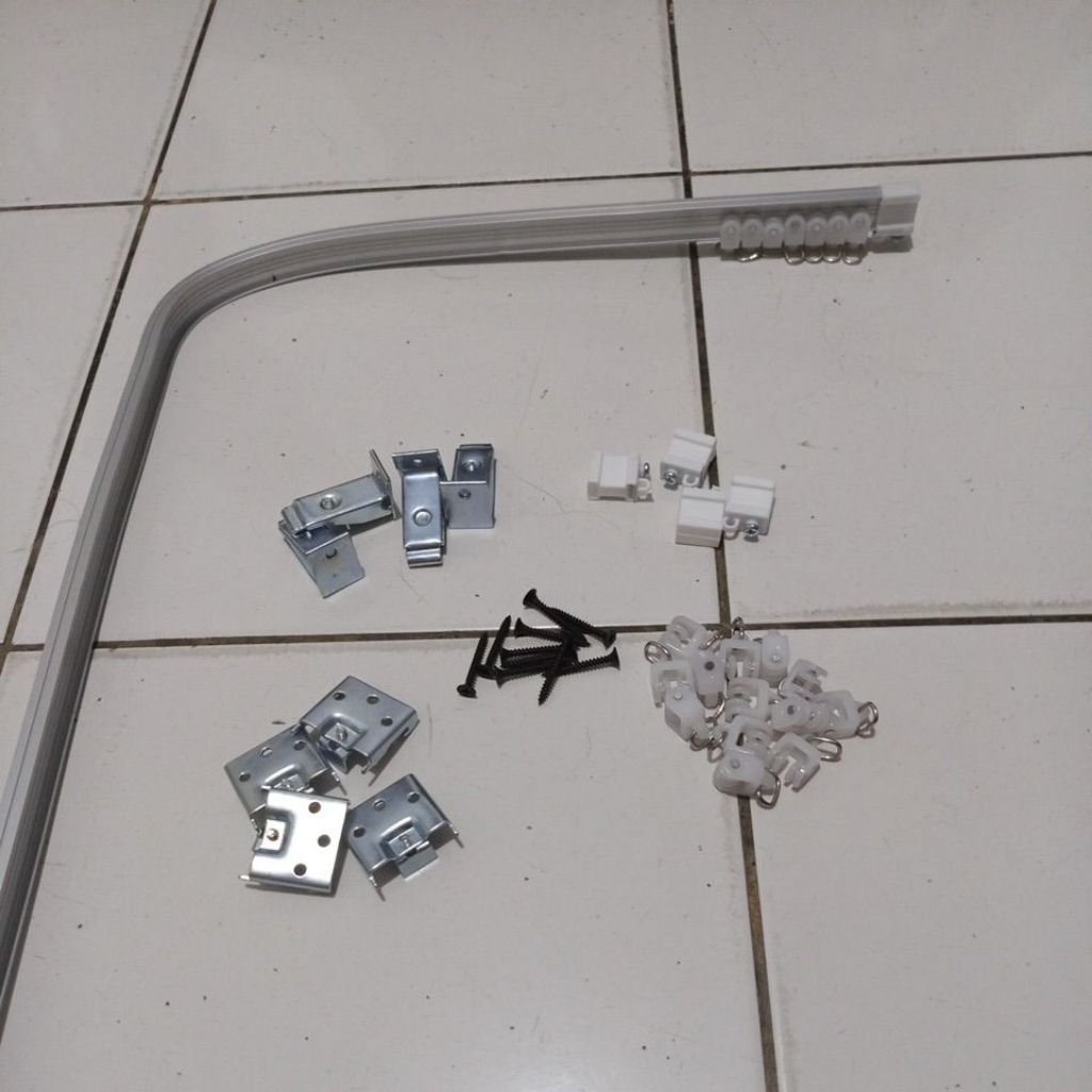 Rel Gorden Lengkung Rollet Gordyn Siku Flexibel Batang Hordeng Elastis
