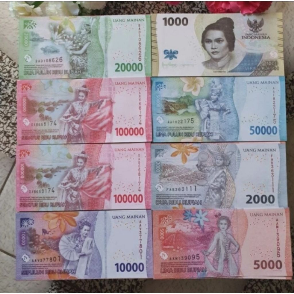 TERMURAHH 1000 Lembar Uang Mainan Mirip Asli Uang Replika Rupiah Uang Palsu untuk Aksesoris Mahar da