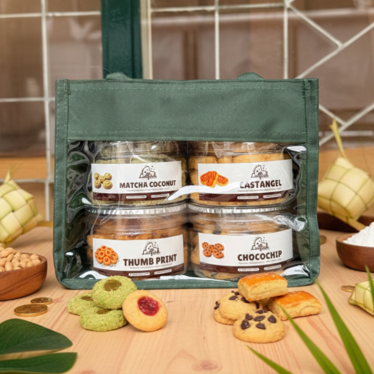 Hampers Baheera cookies Premium 4 jar 300 ml Murah Surabaya
