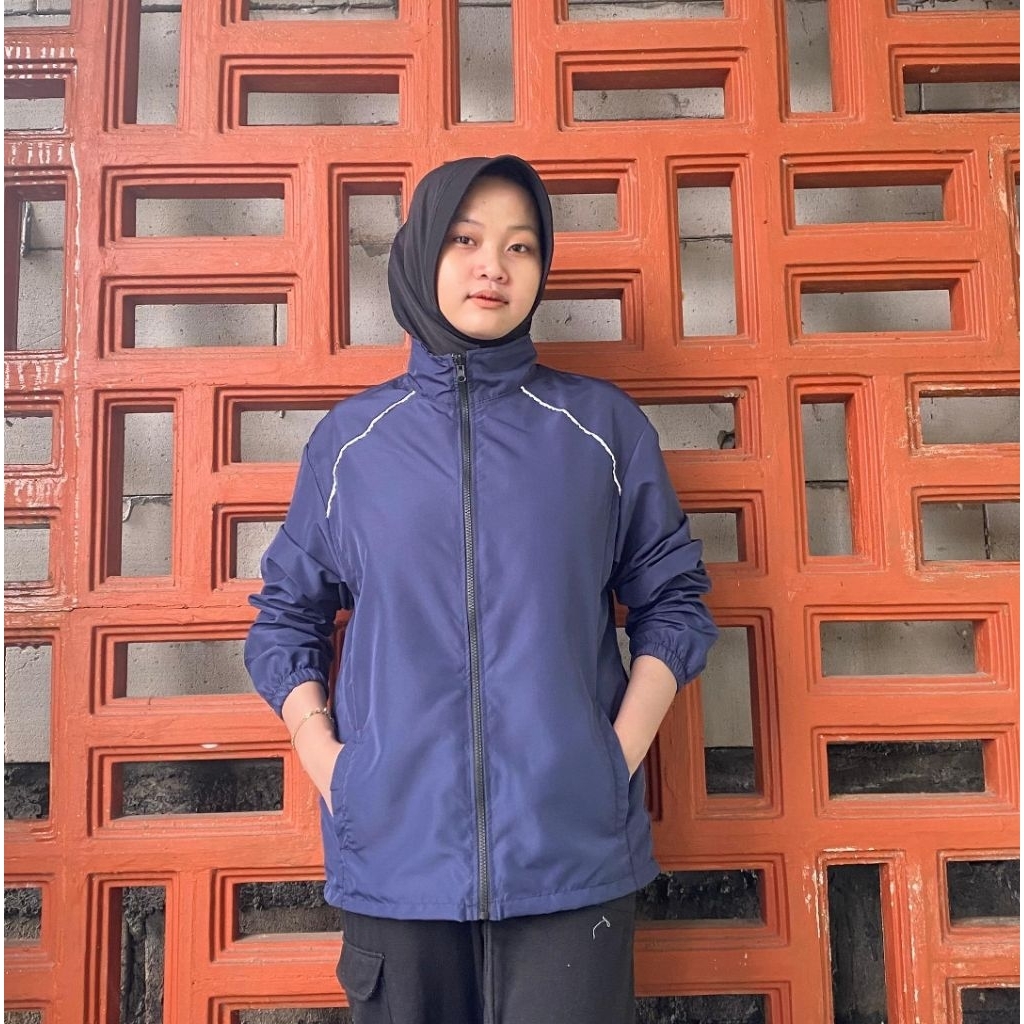 JENN Jaket Parasut Pria & Wanita Jaket Running dan Montoran Bahan Halus Premium All Size