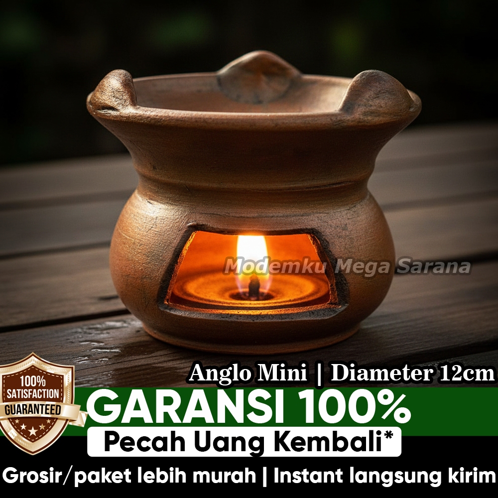 Tungku Anglo Mini Tanah Liat Diameter 12 cm Miniatur Anglo Kecil Dupa Aroma Terapi Mainan Masak Masa