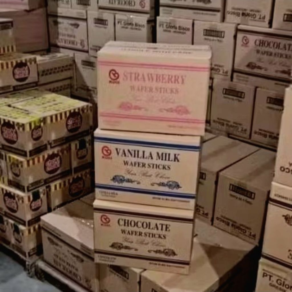 ED 07.27 - CTN 24*100GR - WAFER KUGI WAFER STICK RASA COKLAT - STROBERI - VANILA - CAPPUCINO / WAFER