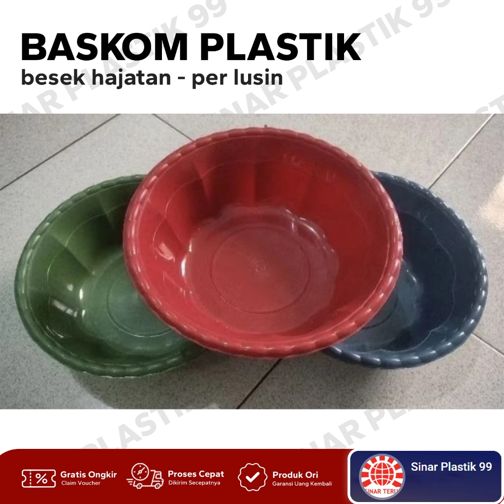 [12 Pcs] Baskom Plastik / Besek Hajatan / Ceting Nasi / Bak Berkat