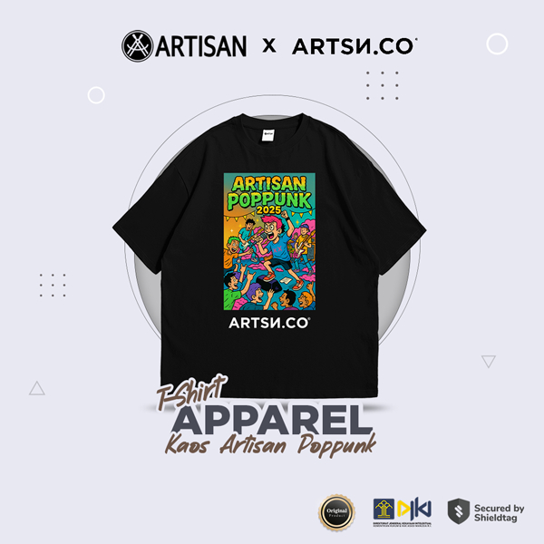ARTISAN Merchandise T-Shirt - Apparel Pop Punk Kaos Oversize Hitam