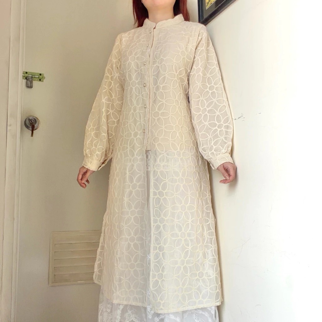 EID SERIES ASAYA LONG TUNIK OUTER BORDIR PAPER SILK PREMIUM TUNIK LEBARAN 2026 OUTFIT RAYA TERBARU