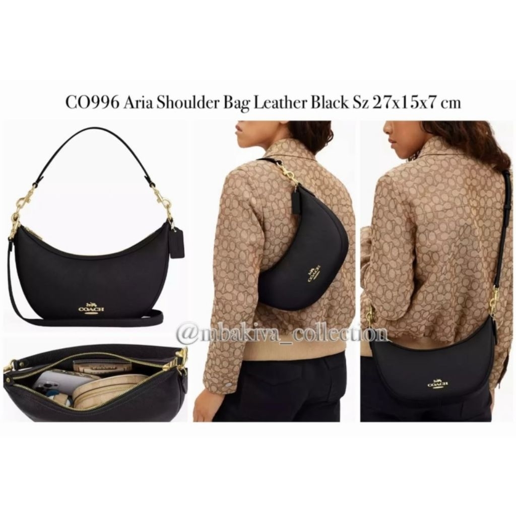 CO CO996 Aria Shoulder Bag Leather Black