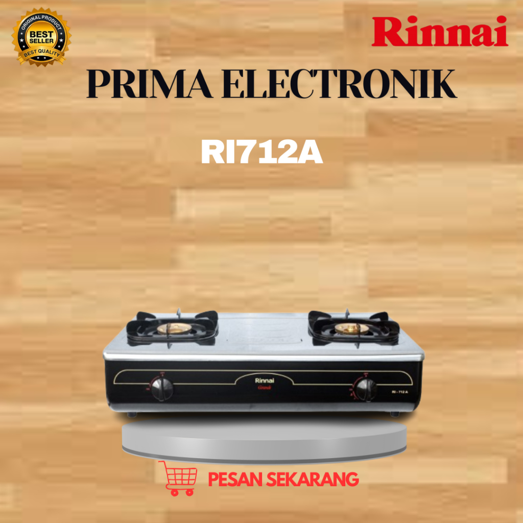 RINNAI KOMPOR GAS RI 712A KOMPOR GAS 2 TUNGKU/RI712A/RI712 A/RI 712A/RI 712 A/ORIGINAL/GARANSI RESMI