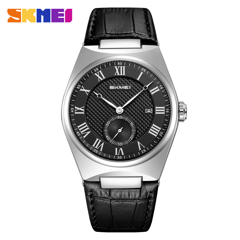 SKMEI 9390 Jam Tangan Pria Analog Chronograph Casual Quartz Tali Kulit MGOS