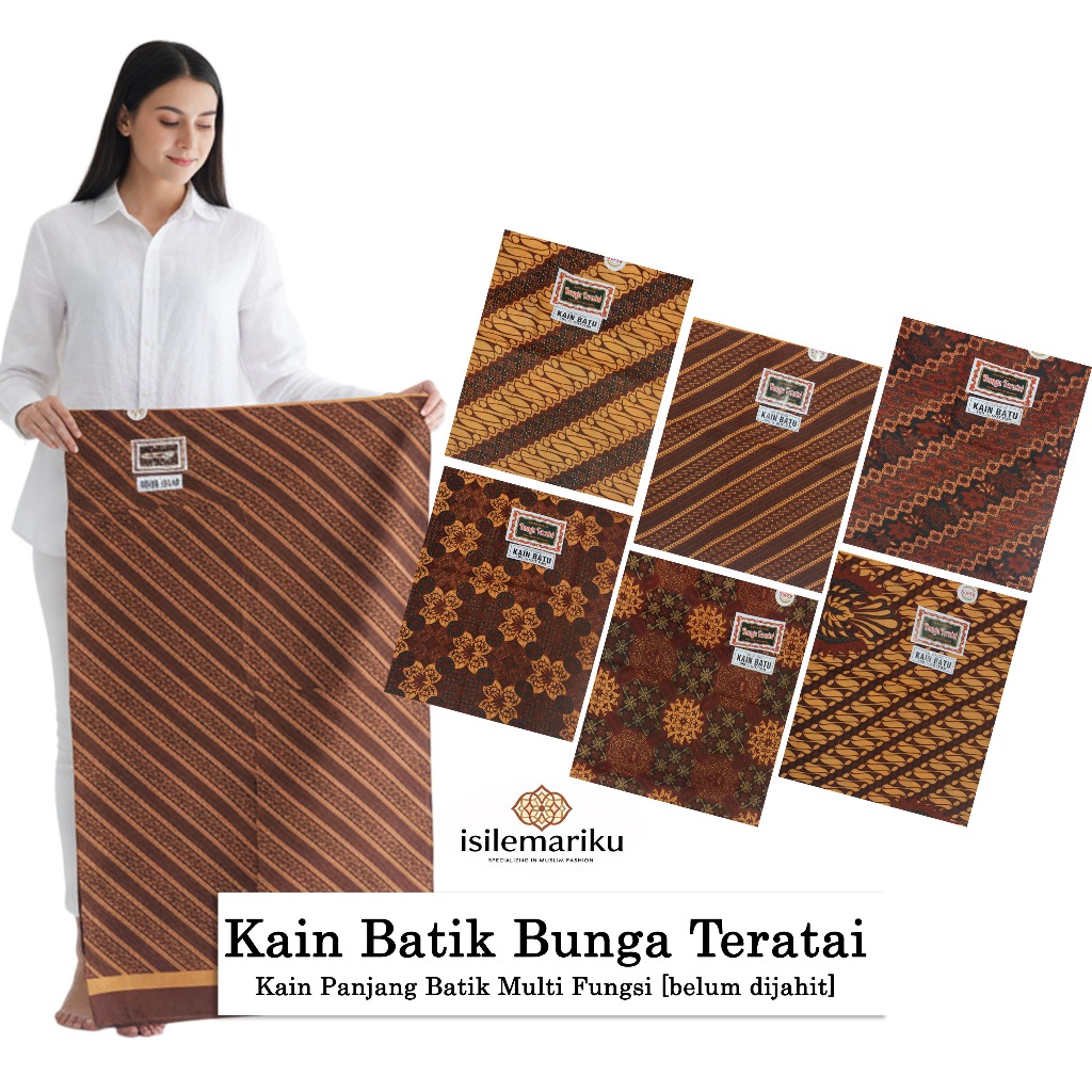 Kain Batik Kain Panjang Bunga Teratai Jarik Murah Bahan Batik Print