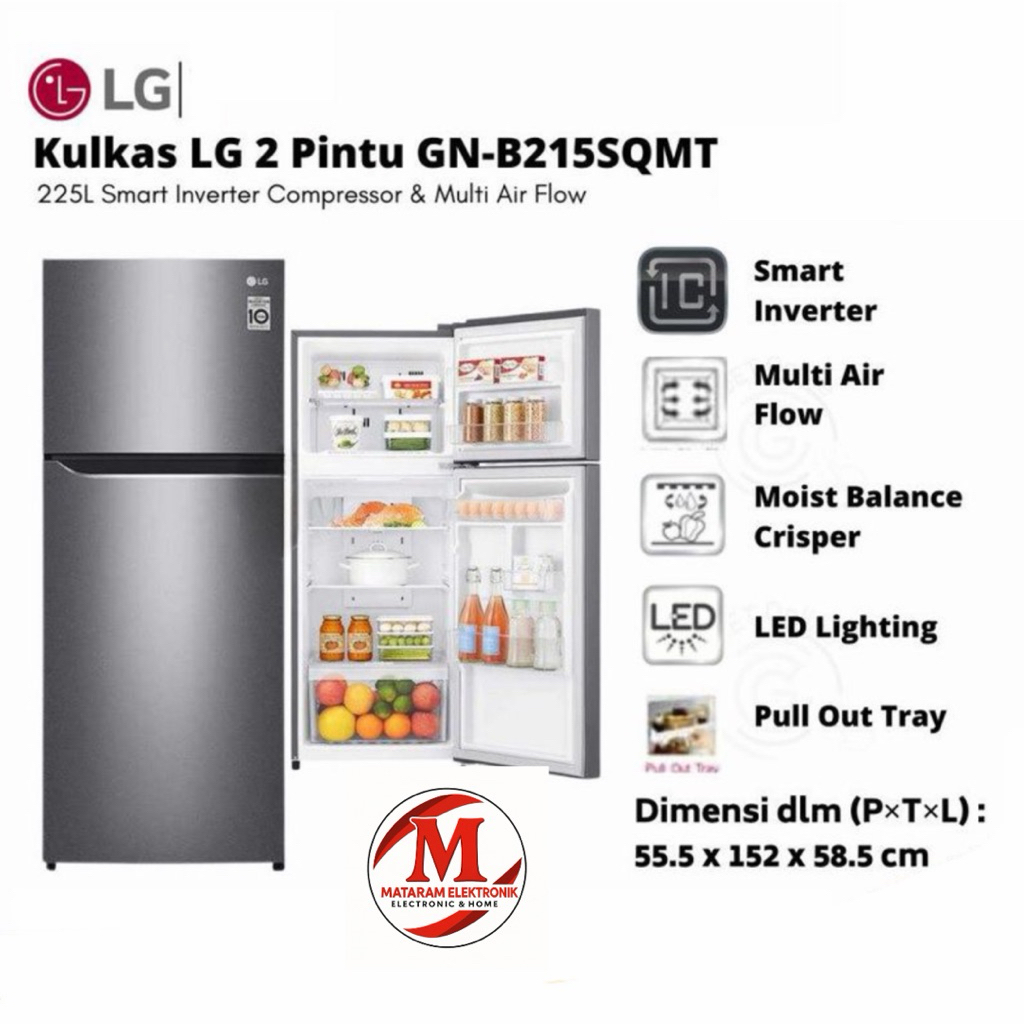 KULKAS LG GNB215 SQMT , kulkas 2 pintu