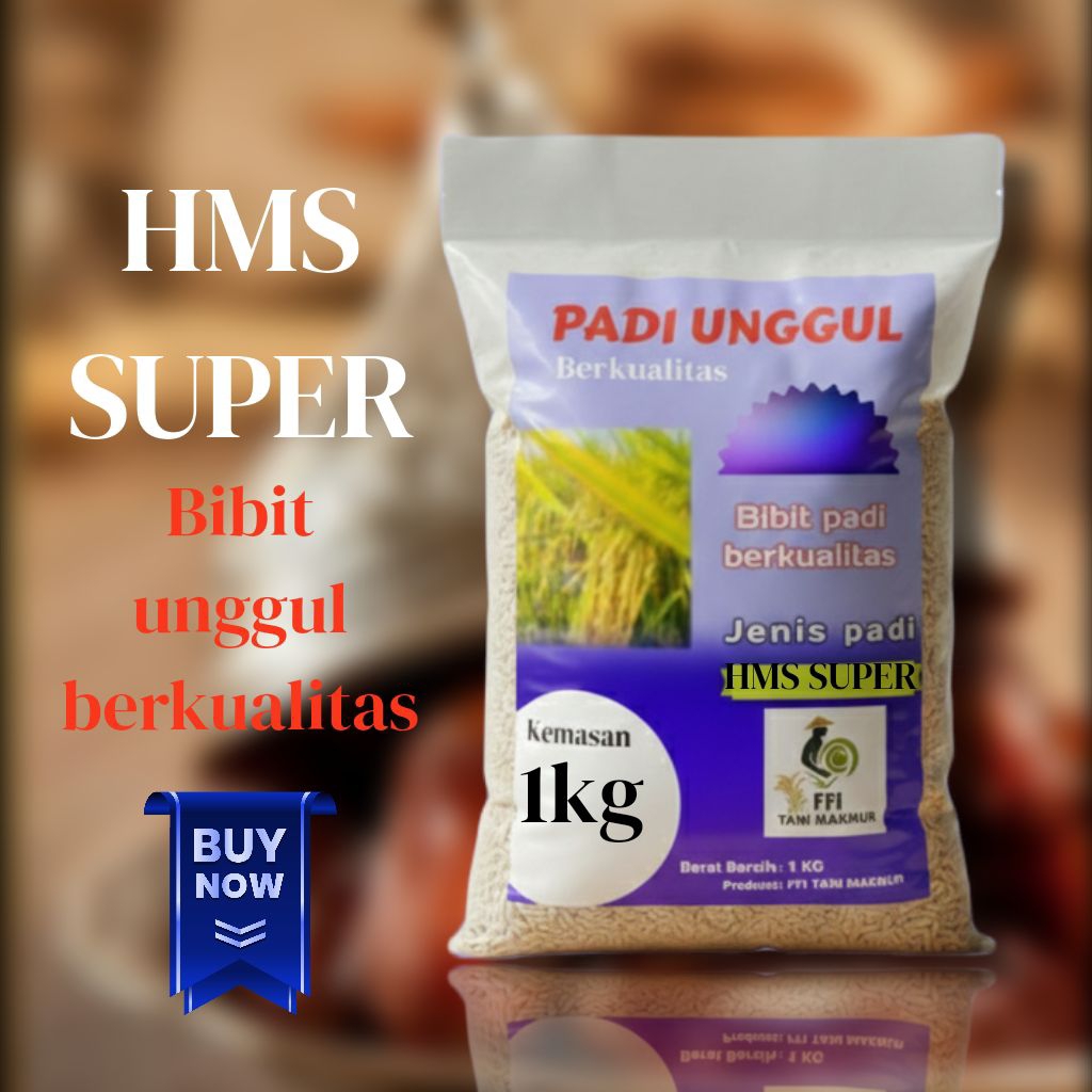 Bibit padi unggul HMS SUPER/INPARI 14/ZANAKA/CIBAGASI/PAJAJARAN/KEBO SR Original kemasan 1kg kualita