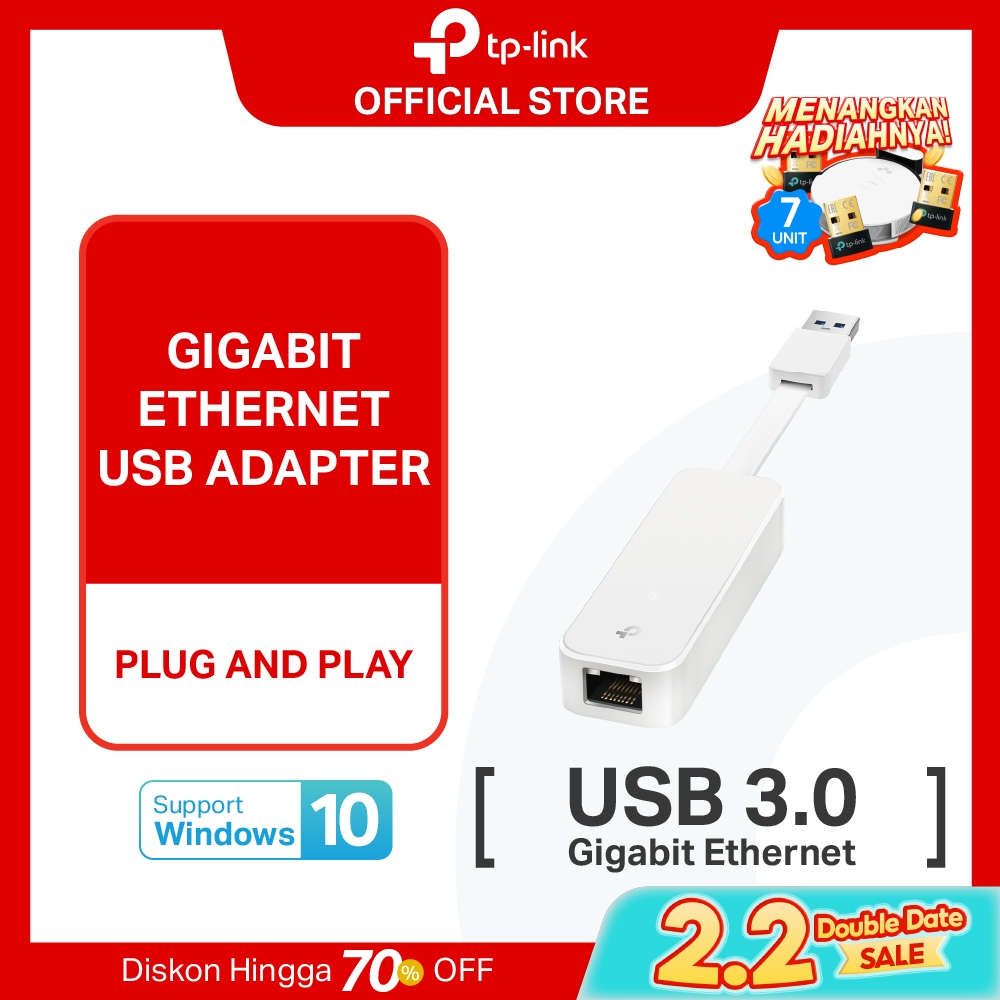 TP-Link UE300 | Gigabit Ethernet Network Adapter | USB 3.0  | LAN RJ45 Adapter | Ethernet Converter