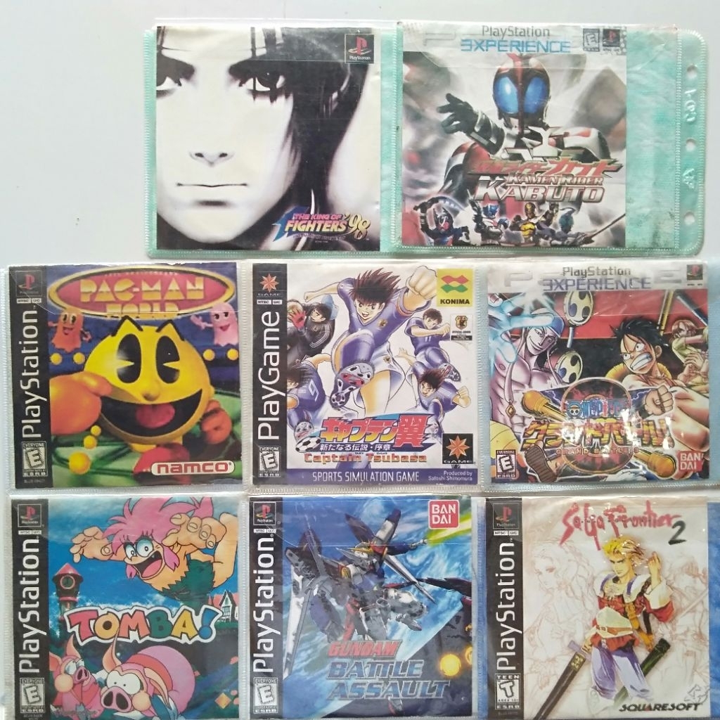 kaset ps1 kopab paketan tomba one piece tsubasa gundam pacman dan lain lain
