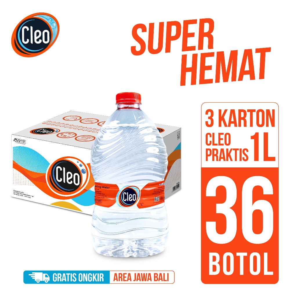 [LIVE SALE] Cleo Air Murni Botol 1L Praktis 36 botol