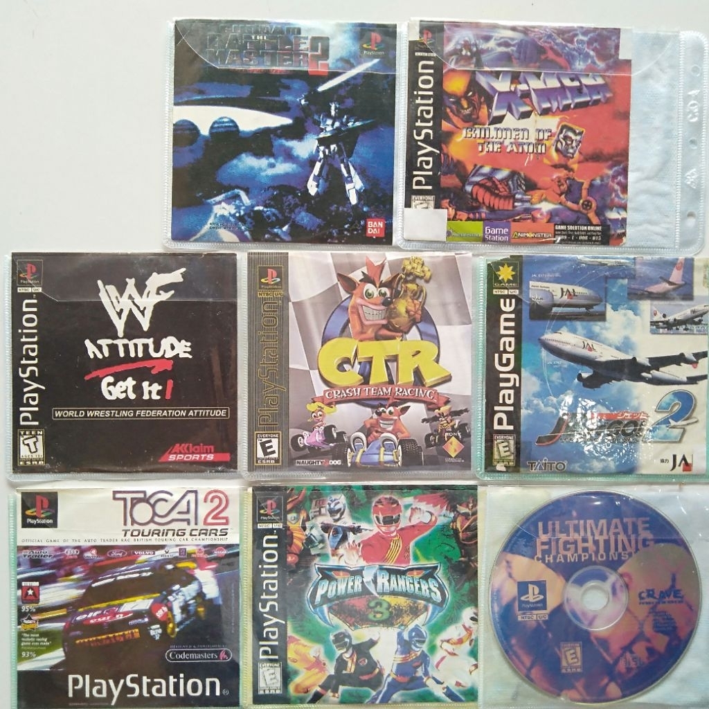 kaset ps1 kopab paketan CTR crash team racing dan lain lain