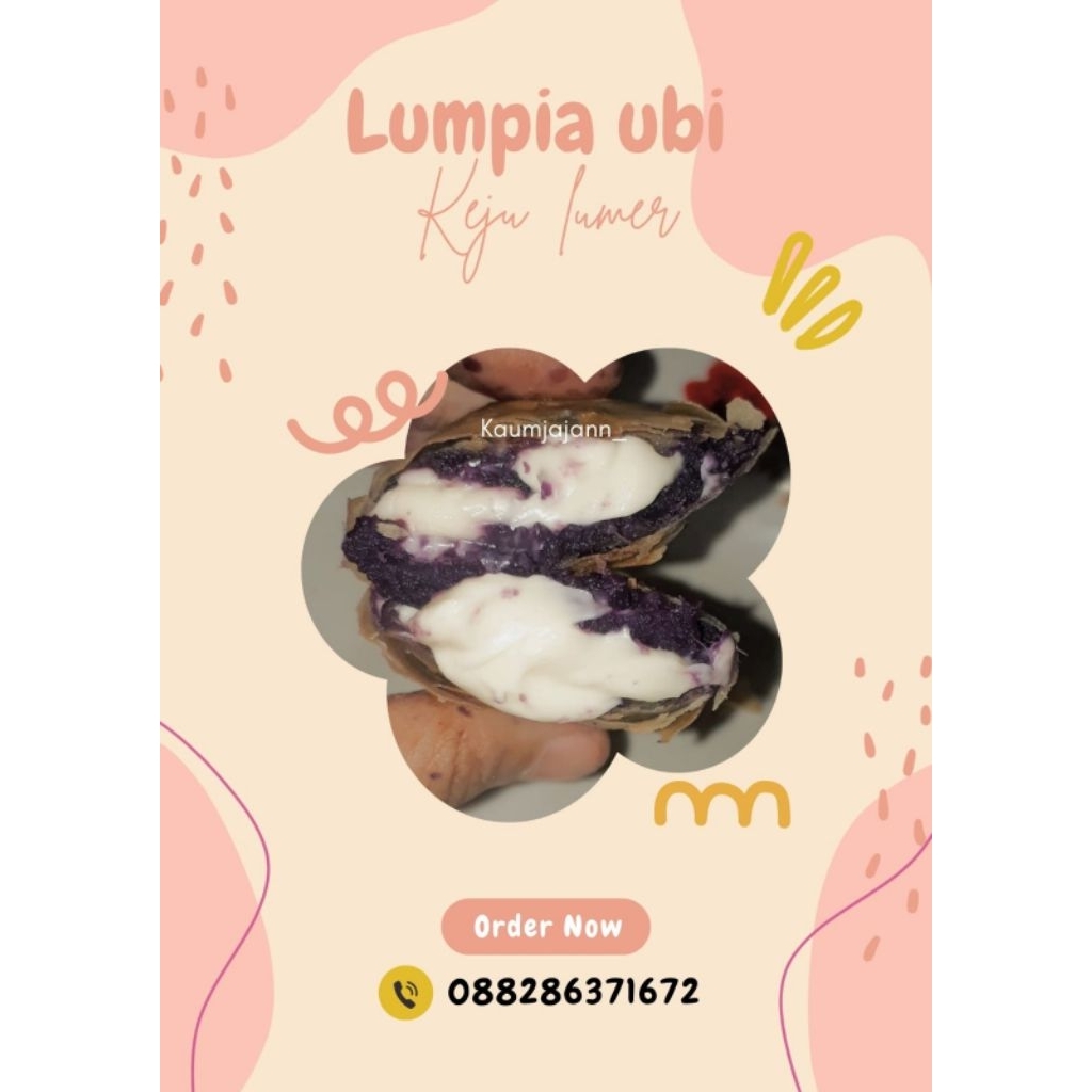 ( isi 5 ) lumpia ubi isi keju lumer / lumpia ubi