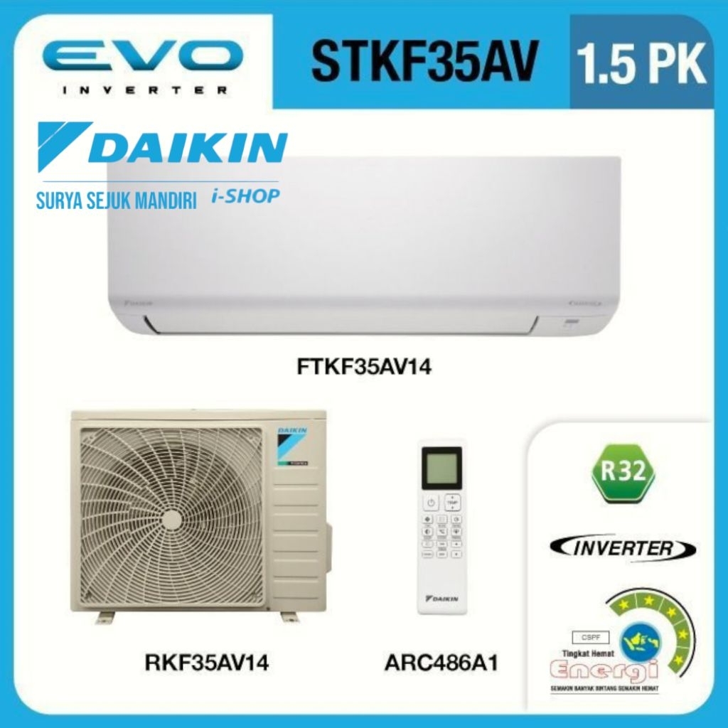 Ac Daikin Evo Inverter 1.5 Pk FTKF35AV Ac Daikin Inverter 1.5 pk STKF35AV