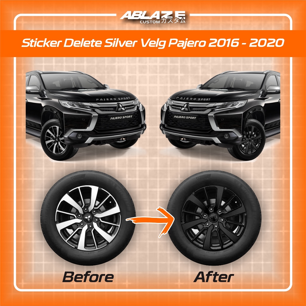 Sticker Delete Silver velg Mitsubishi New Pajero 2016 - 2020 Ring18