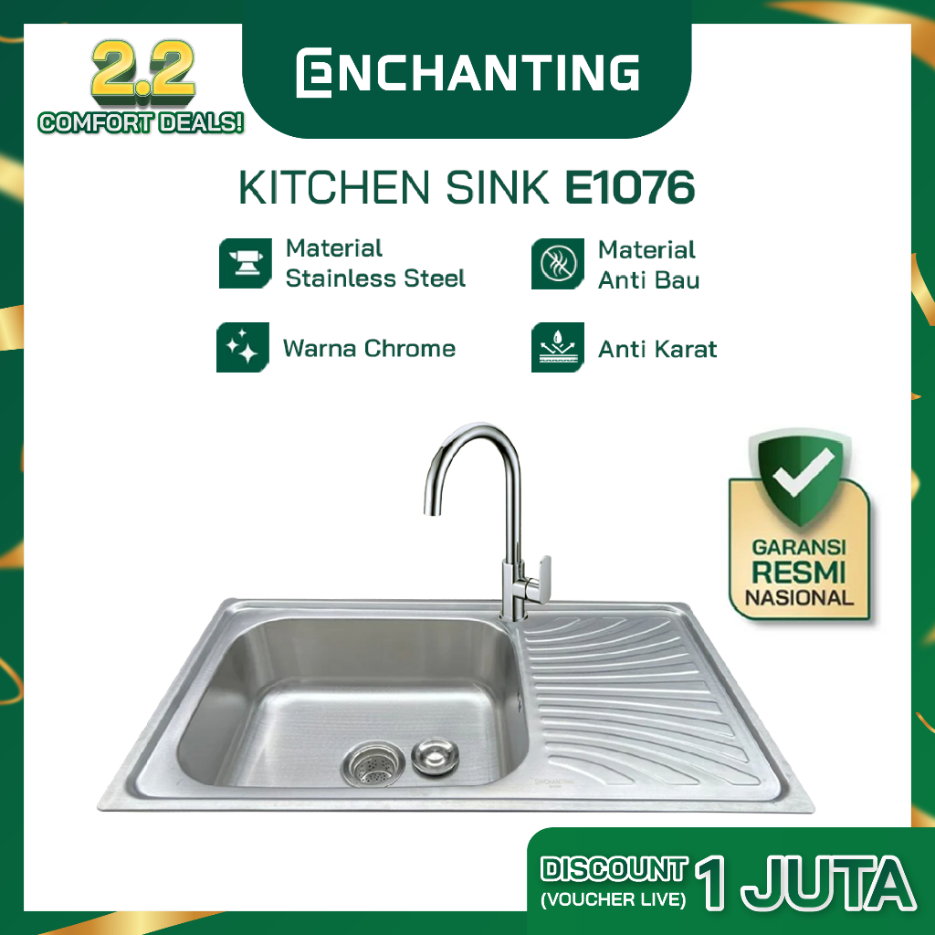 Bak Cuci Piring Kitchen Sink Europe Enchanting E1076