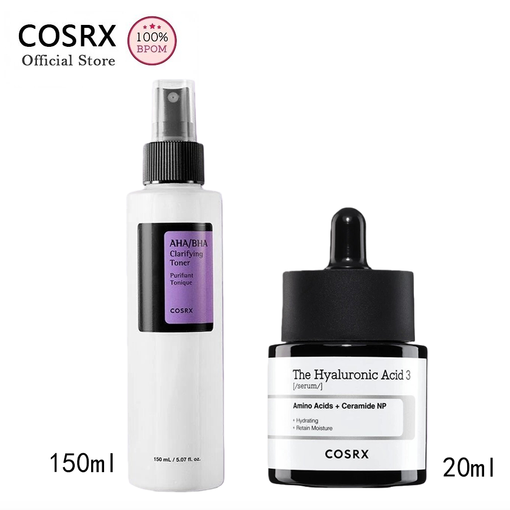 COSRX The Hyaluronic Acid 3 Serum, Size+COSRX AHA/BHA Clarifying Treatment Toner
