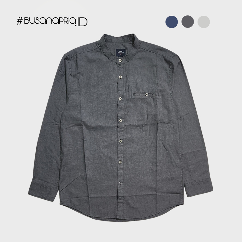 Kemeja Koko Pria Lengan Panjang Katun Premium - Kemko Ezio Casual Formal | BusanaPria.ID