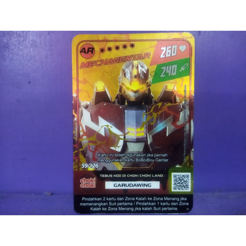card boboiboy galaxi monsta holo mechagentar AR (1pcs)