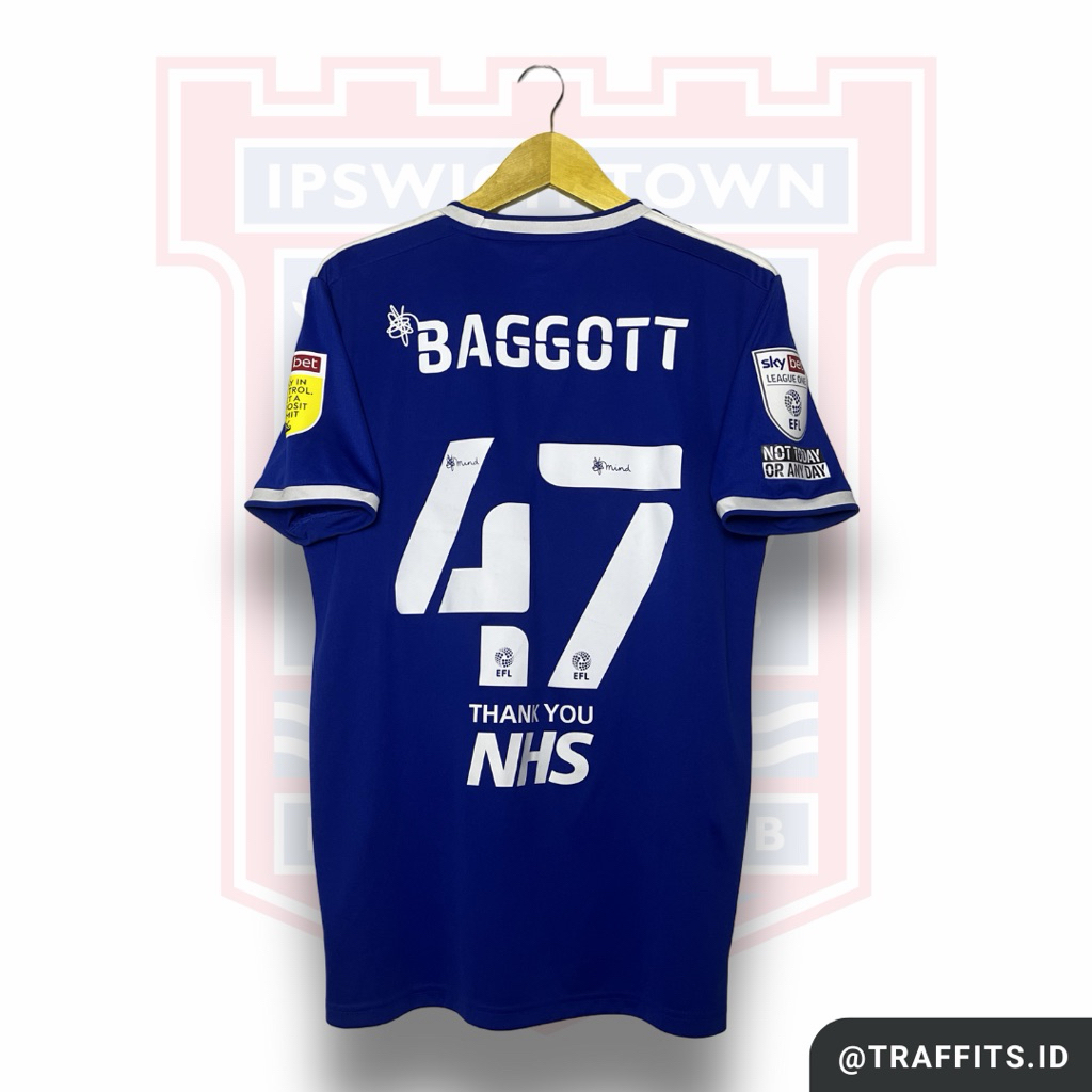 Jersey Ipswich Town Home 21/22 Elkan Baggott Signed Original Size M