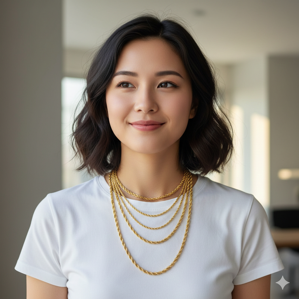 Kalung Titanium Rantai Tambang Cewe dan Cowo Ukuran 2mm, 3mm dan 4mm Panjnag 45cm, 50cm dan 60cm