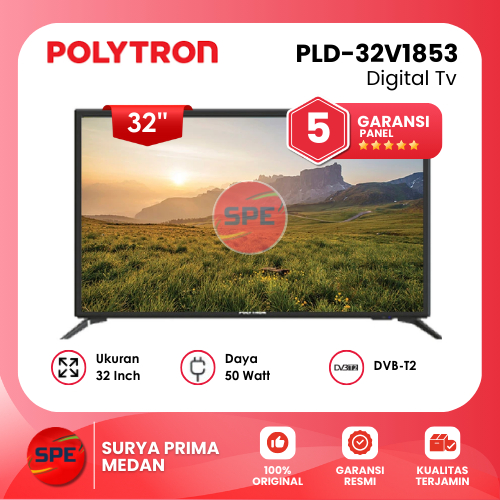 TV DIGITAL POLYTRON UKURAN 32 INCH PLD 32V1853 / PLD32V1853 GARANSI RESMI (MEDAN)
