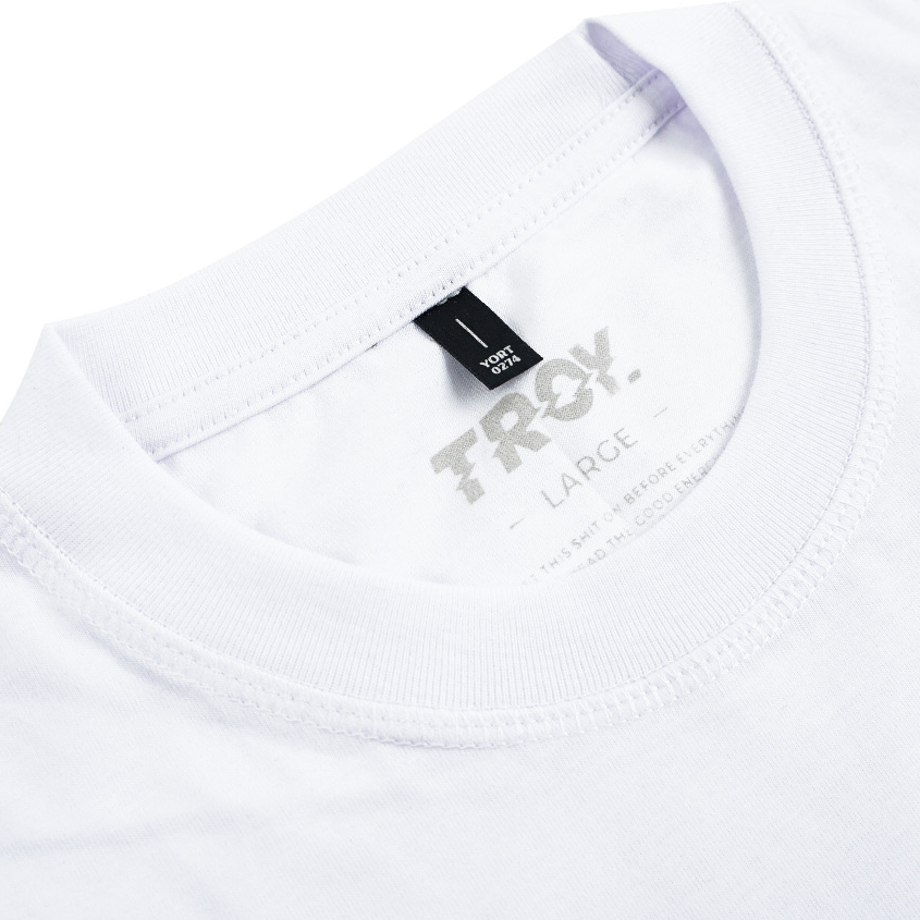 Troy Company Double Sleeve White Stripe Doing My Best - Kaos Lengan Panjang Kaos Putih Stripe DSD 3396