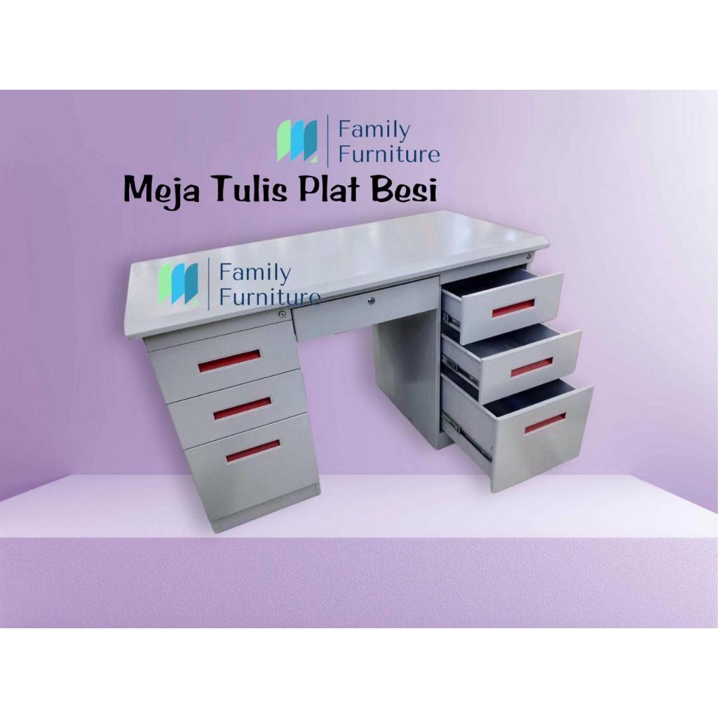Meja Tulis / Meja Kantor Plat Besi (L, E.HUS)
