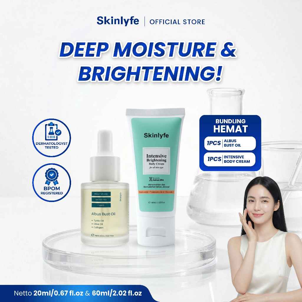 Skinlyfe Bundling Albust Oil Serum Payu Dara Serum Pembesar Bokong Ampuh Body Cream Penghilang Bekas