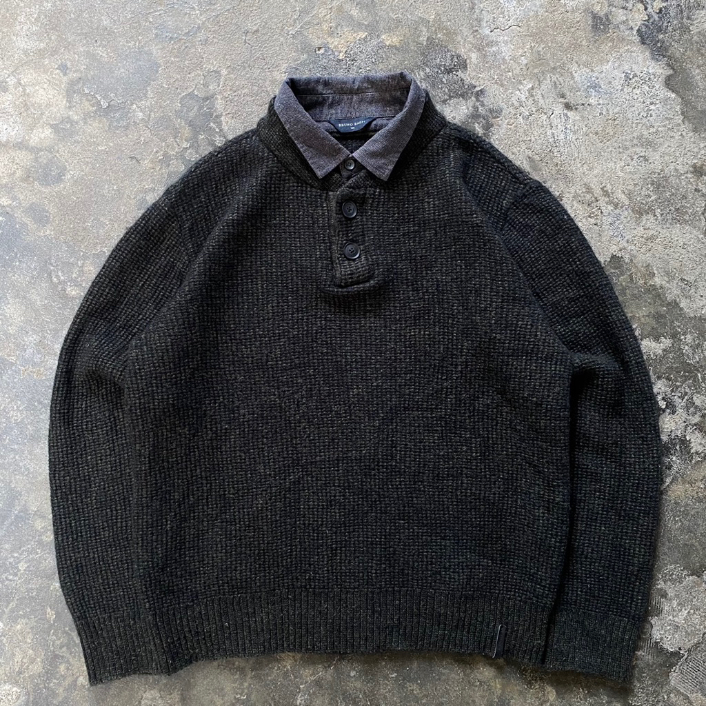 Bruno Baffi Henley Knit Sweater scnd prlvd sweater minimalist