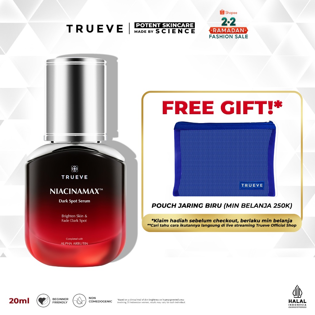 TRUEVE Niacinamax Dark Spot Serum - Serum Brightening Niacinamide, Glowing, Pencerah Wajah & Bekas J